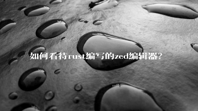 如何看待rust编写的zed编辑器？